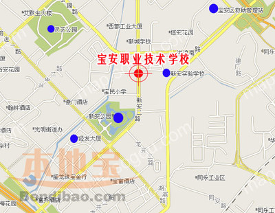 深圳宝安职业技术学校地图 - 本地宝深圳交通频道